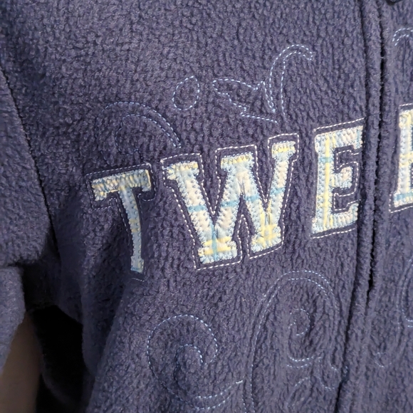 Vintage Women's Blue Looney Tunes Tweety Bird Front Zip Sweater Size Small (4/6) - Picture 2 of 10